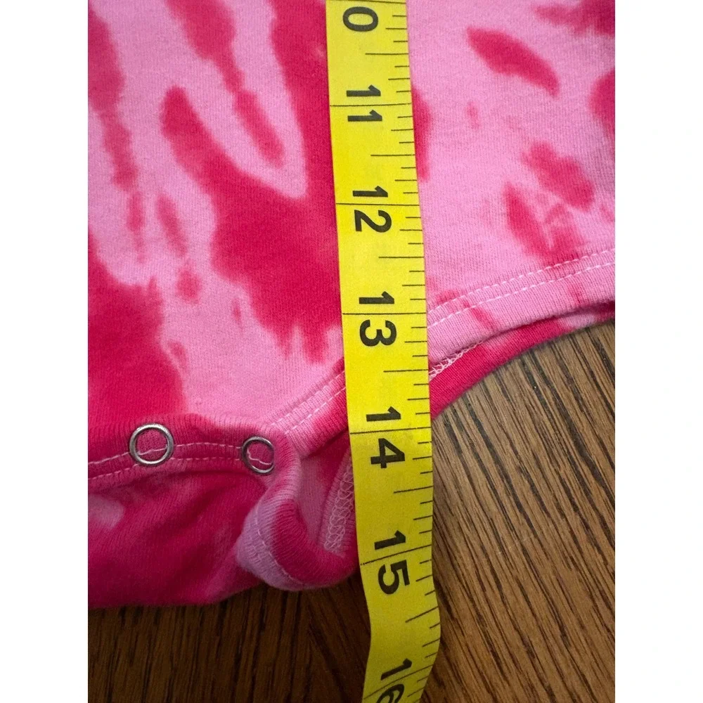Harley-Davidson Baby Girls Pink Tie Dye Glitter Logo Bodysuit 6/9M Cotton